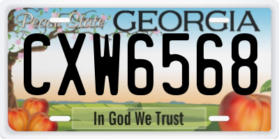 GA license plate CXW6568