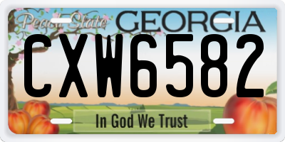 GA license plate CXW6582