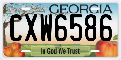 GA license plate CXW6586