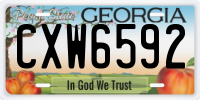 GA license plate CXW6592