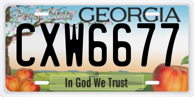 GA license plate CXW6677