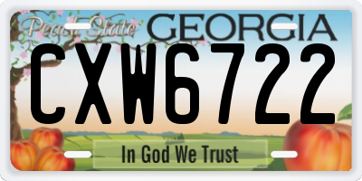 GA license plate CXW6722
