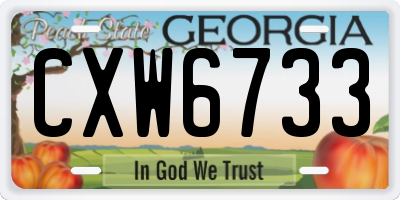 GA license plate CXW6733