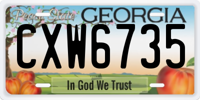 GA license plate CXW6735