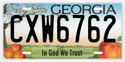 GA license plate CXW6762