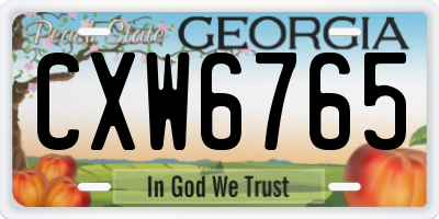 GA license plate CXW6765