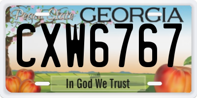 GA license plate CXW6767