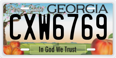 GA license plate CXW6769