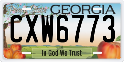 GA license plate CXW6773
