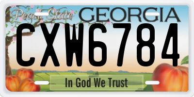 GA license plate CXW6784