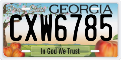 GA license plate CXW6785