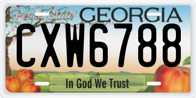 GA license plate CXW6788