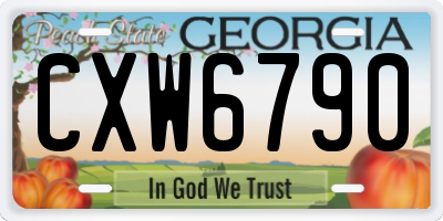 GA license plate CXW6790