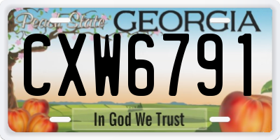 GA license plate CXW6791