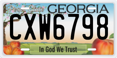 GA license plate CXW6798