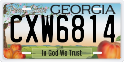 GA license plate CXW6814