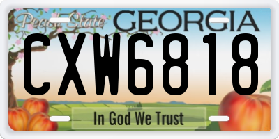 GA license plate CXW6818