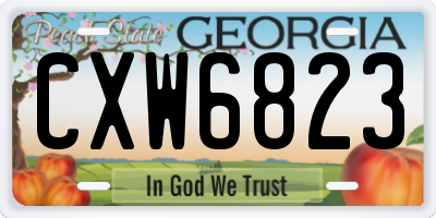 GA license plate CXW6823