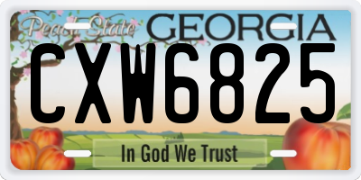 GA license plate CXW6825
