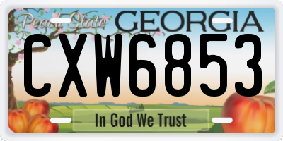 GA license plate CXW6853