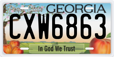 GA license plate CXW6863