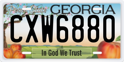 GA license plate CXW6880