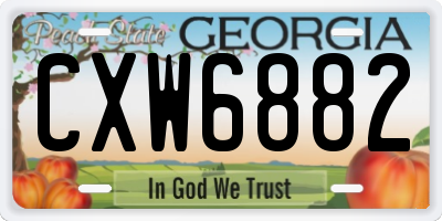 GA license plate CXW6882
