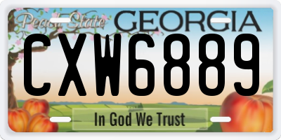 GA license plate CXW6889