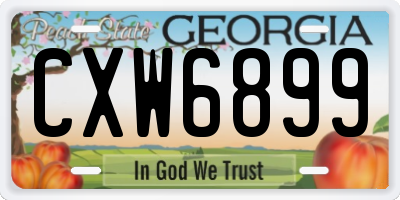 GA license plate CXW6899