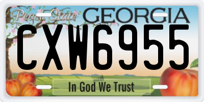GA license plate CXW6955