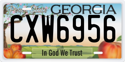 GA license plate CXW6956