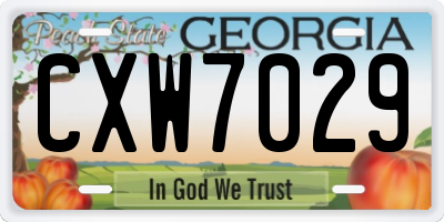 GA license plate CXW7029