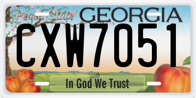 GA license plate CXW7051