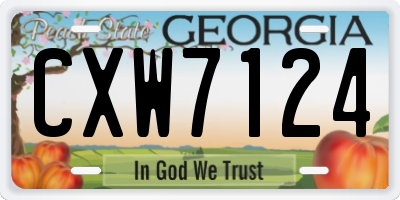 GA license plate CXW7124