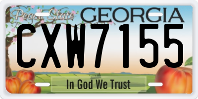 GA license plate CXW7155