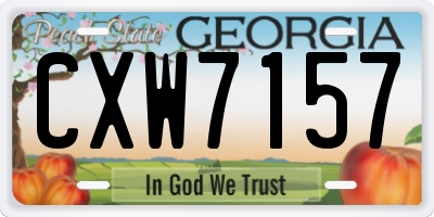 GA license plate CXW7157