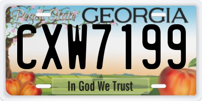 GA license plate CXW7199