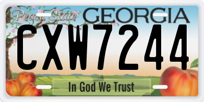 GA license plate CXW7244