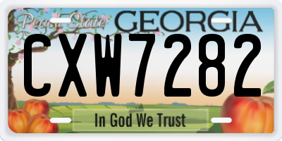 GA license plate CXW7282