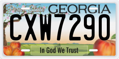 GA license plate CXW7290