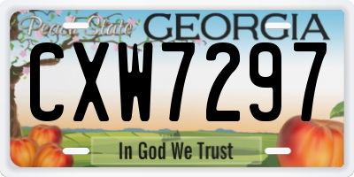 GA license plate CXW7297