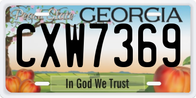 GA license plate CXW7369
