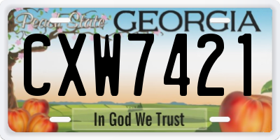 GA license plate CXW7421