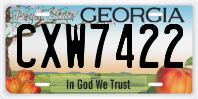 GA license plate CXW7422