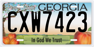 GA license plate CXW7423