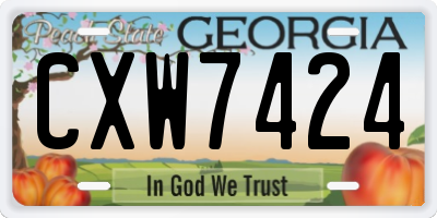 GA license plate CXW7424