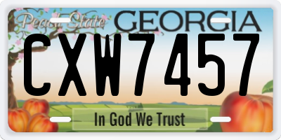 GA license plate CXW7457