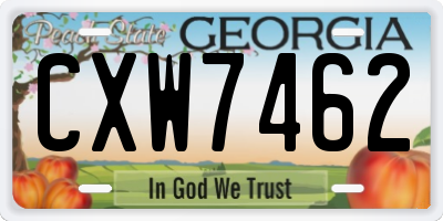 GA license plate CXW7462