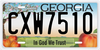 GA license plate CXW7510