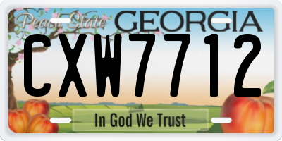 GA license plate CXW7712